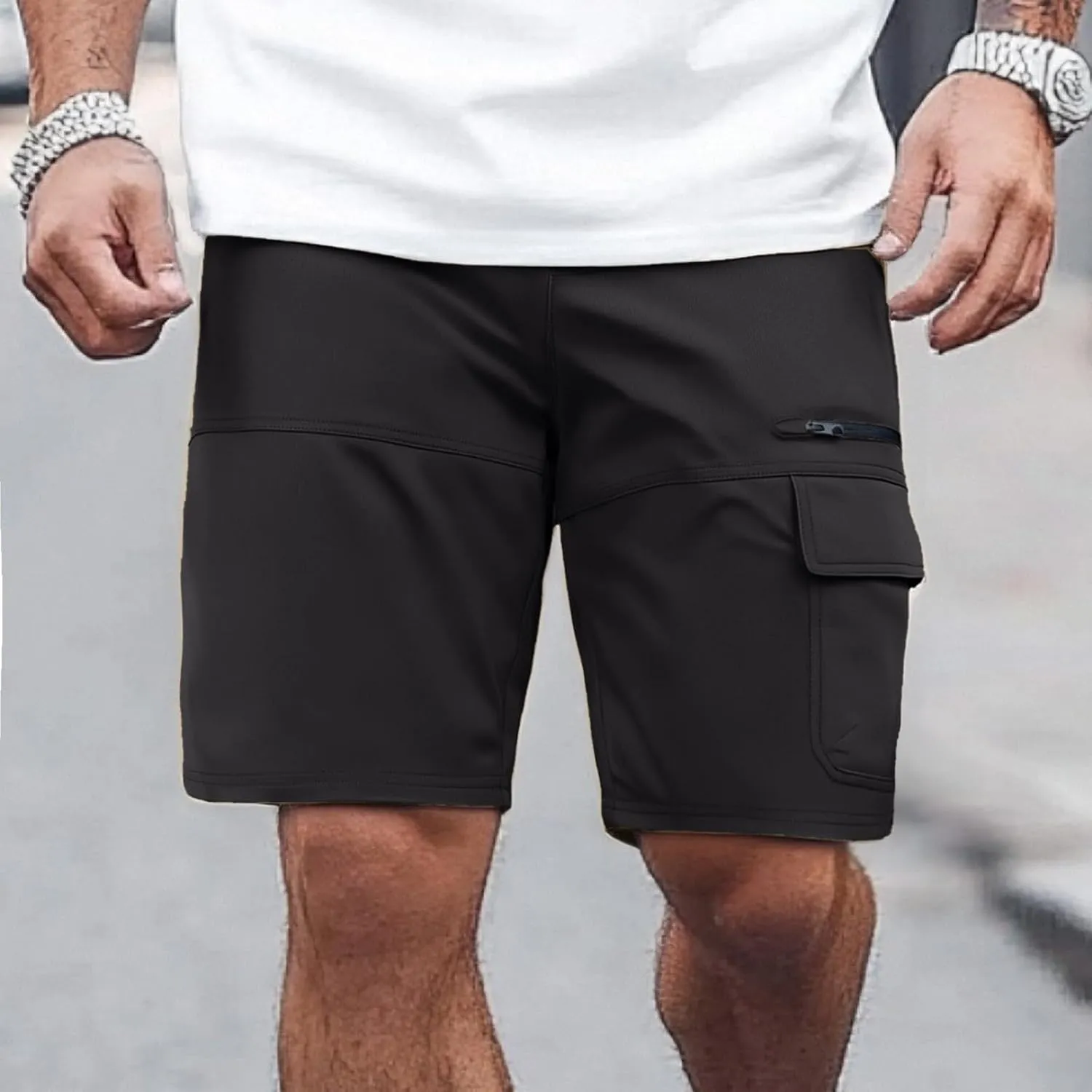 Camouflage Shorts for Men Cargo String Shiny Champagne Class Harem Denim Shorts for Men Adult Boot Cut Capri Chiffon