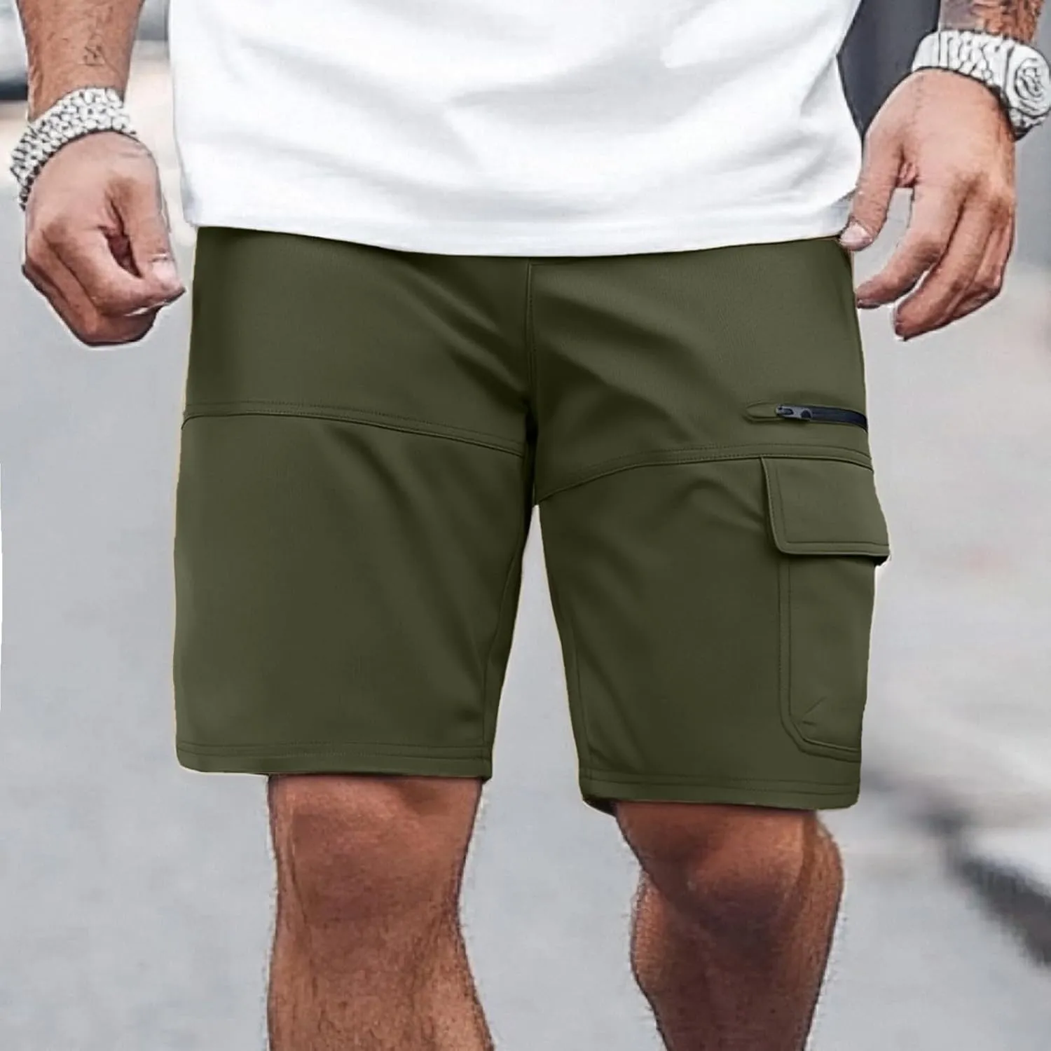 Camouflage Shorts for Men Cargo String Shiny Champagne Class Harem Denim Shorts for Men Adult Boot Cut Capri Chiffon