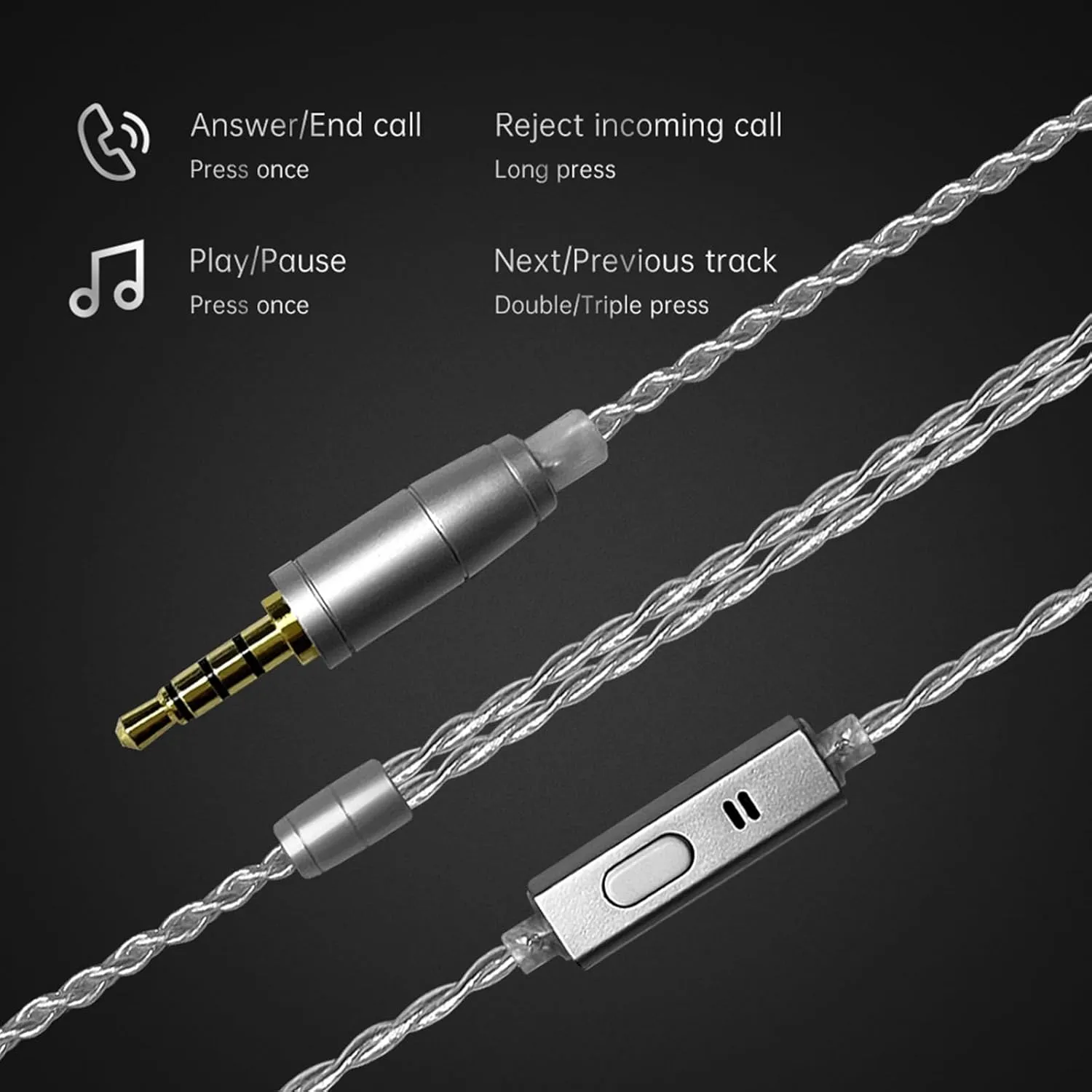 CCA ND DD3 4 Tone Adjustable in Ear Monitor Headphones, Dual Cavity Dual Magnetic Dynamic IEM Earphones, Clear Sound & Deep Bass Earphones Wired, Gaming Earbuds with 2pin Detachable Cable