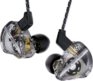 CCZ DC01 Pro in Ear Monitor Headphones, iems for Gaming, Professional Gaming Earbuds Super Bass Wired Earphones with 1DD, Patent Ear fins, Patent Ear tips, for Singers Musicians (black without mic)