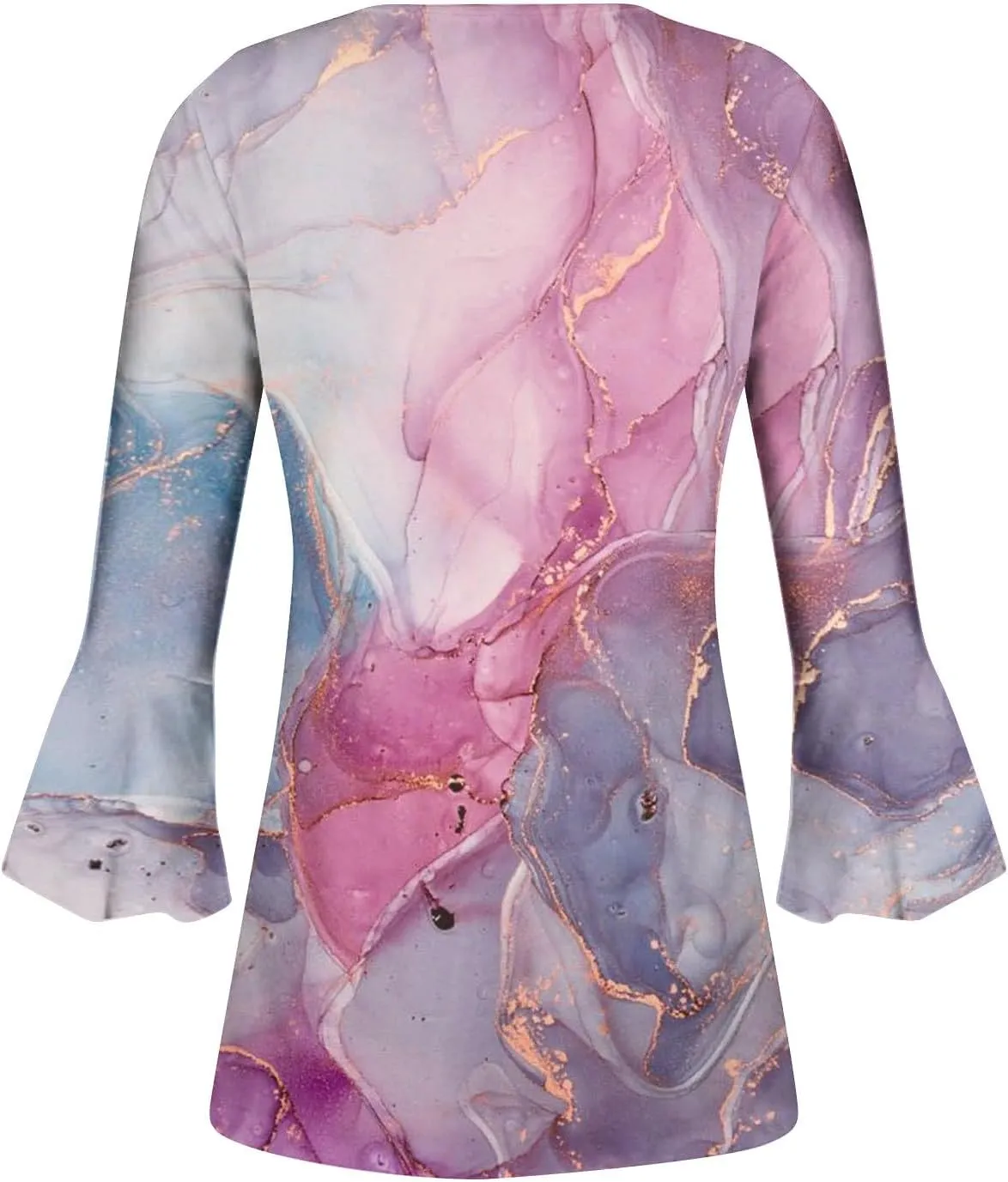 Ceboyel Womens Summer Tops 2023 Floral Button Down Tunic Shirts 3/4 Sleeve Tops Blouse Trendy Dressy Casual Ladies Clothes