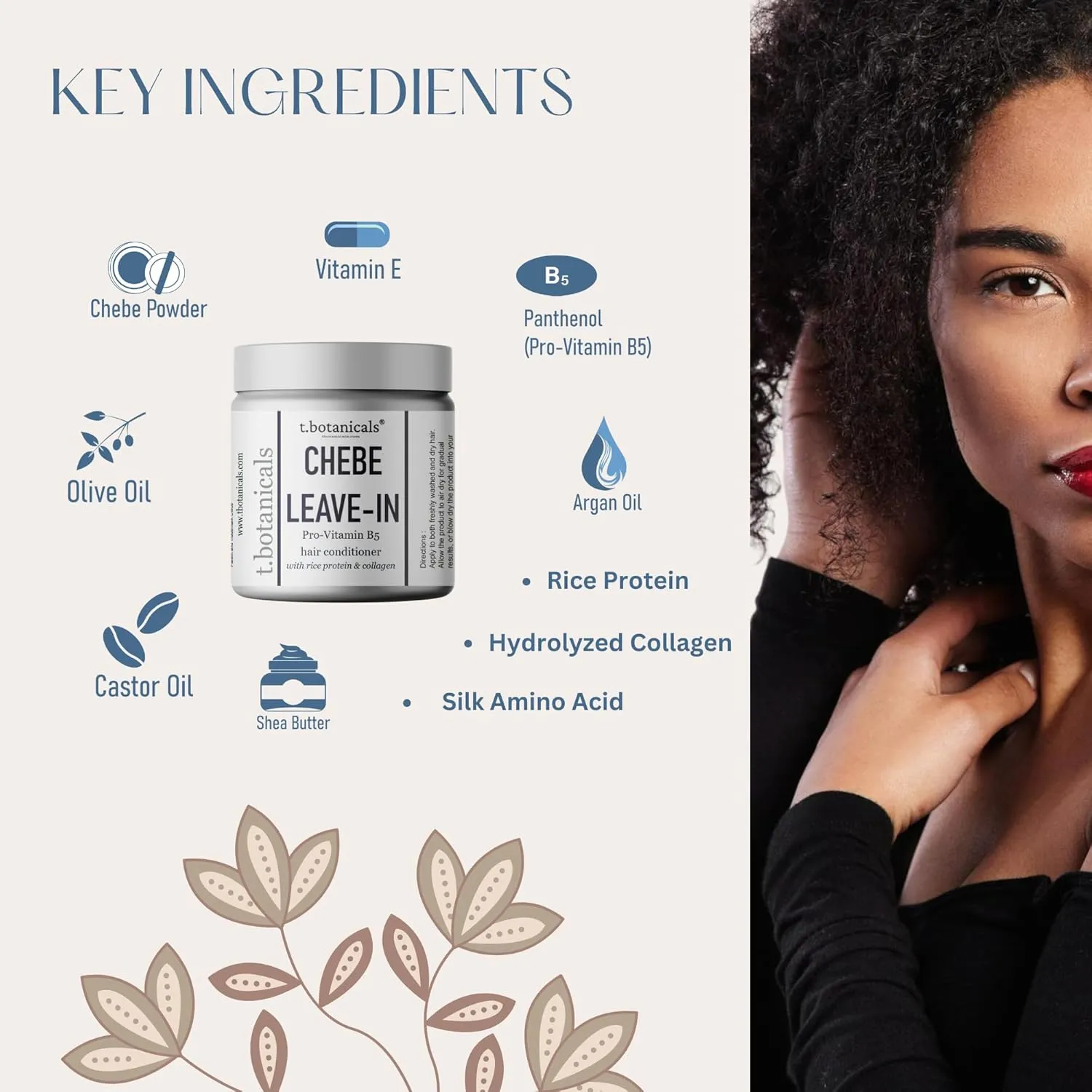 Chebe Leave In Conditioner Hair Growth with Provitamin B5, Thickening Strengthening Chebe Butter, Chebe Powder, Chebe Oil, Silk Amino Acids, Collagen (Citrus, 8 Ounce)