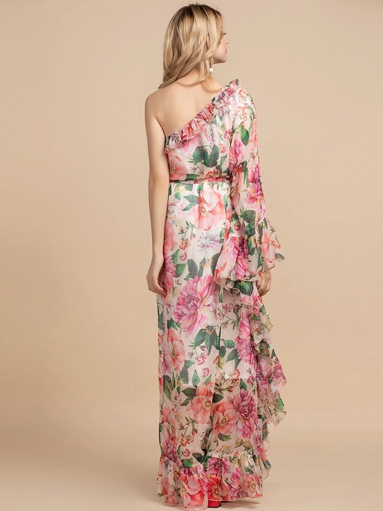 Chiffon Long Dress "Flowers"