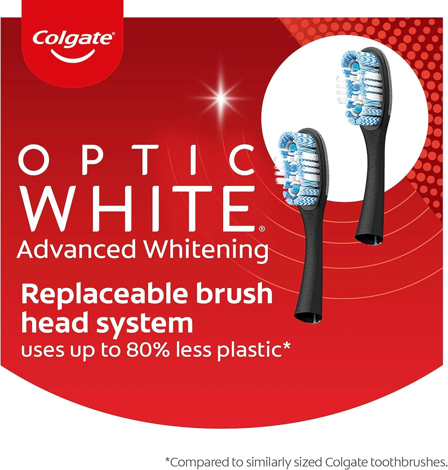 Colgate Optic White Replaceable Head Toothbrush Refill Heads, 2 count, 6 pack