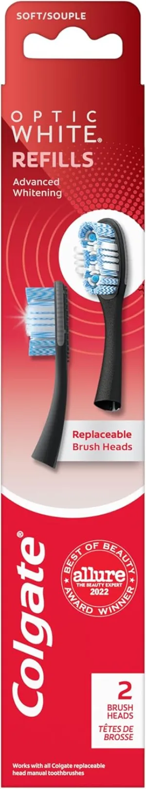 Colgate Optic White Replaceable Head Toothbrush Refill Heads, 2 count, 6 pack