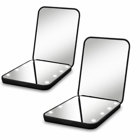 Compact Mirror, 1x/3x Magnifying LED Pocket Mirror, Small Lighted Travel Makeup Mirror for Purse, Handbag, Folding, Handheld, 2-Sided Mini Mirror with Lights for Women