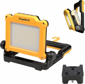 Cordless LED Work Light Compatible with Dewalt and Milwaukee 18-20V Battery Flickerless, 4000 LM 25 W Brightness Adjustable, Foldable Base with Magnets, (Light Only/Charger Not Included)