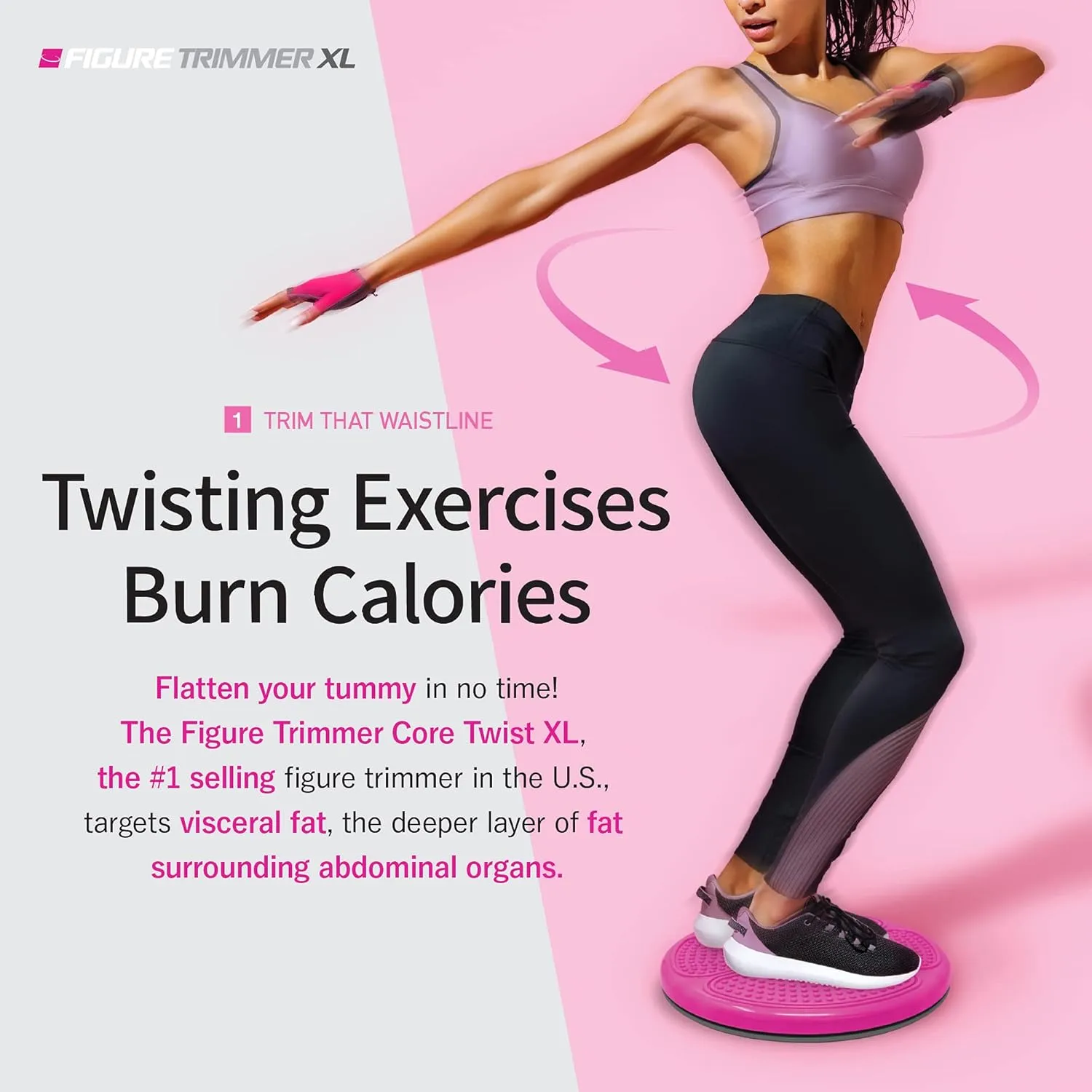 Core Abs Twister Board - Waist Sculptor Twister Board for Core & Ab Exercise - Waist Twisting Disc, Dizzy Disc Twist Board for Slimming Workout with 8 Magnets Reflexology