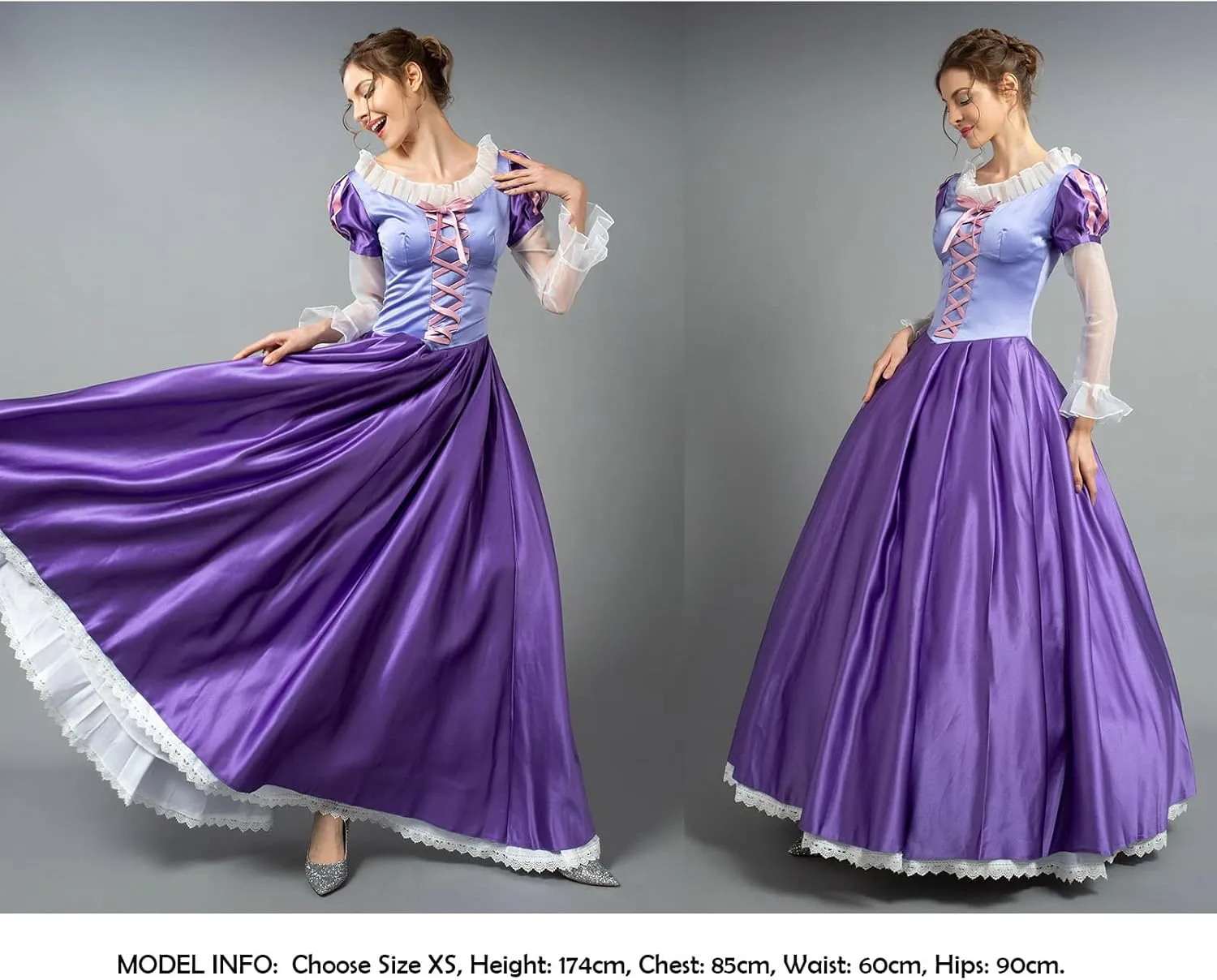 CosFantasy Adult Princess Dresses Purple Ball Gown Dress Prom Party Dress for Halloween Cosplay Costume mp003880
