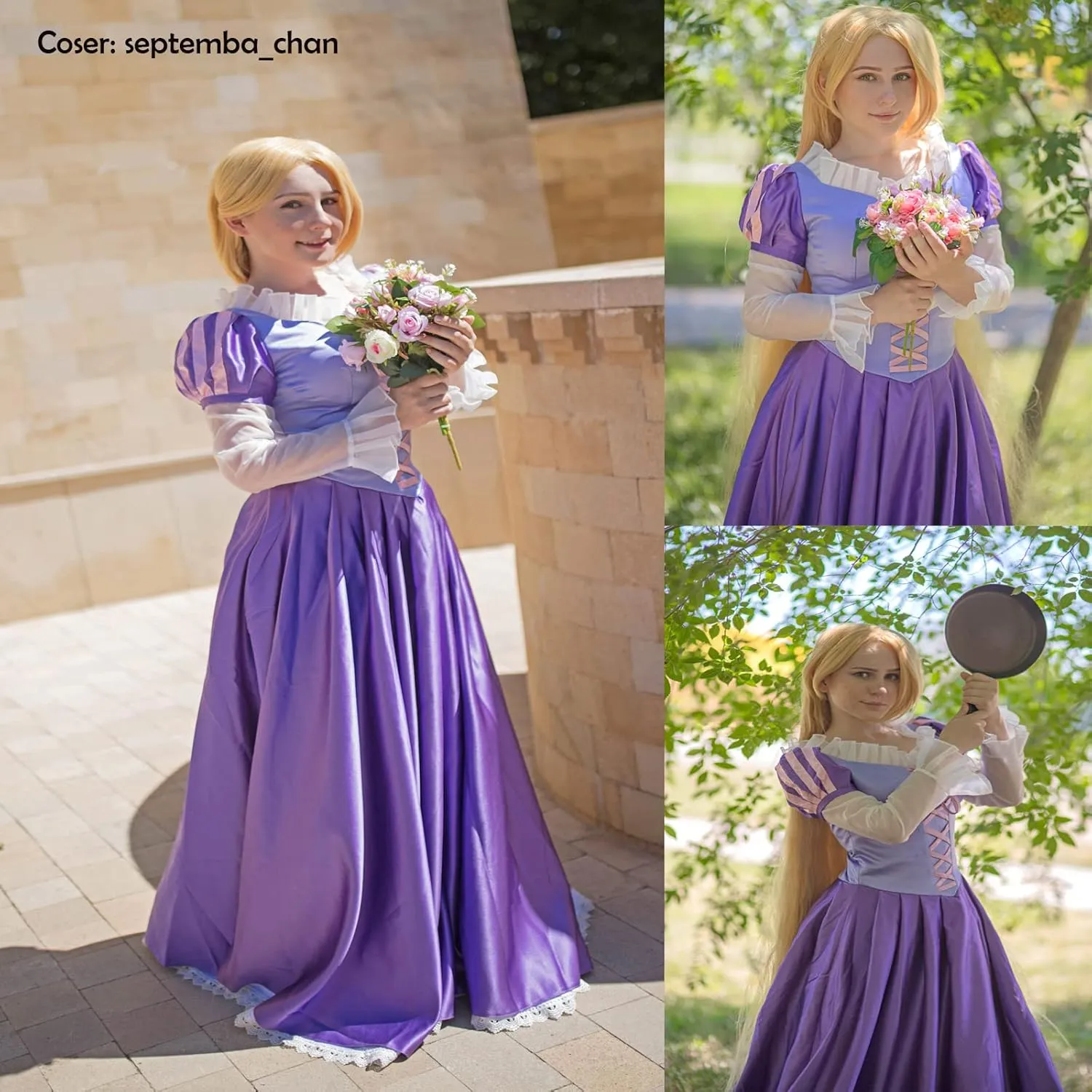 CosFantasy Adult Princess Dresses Purple Ball Gown Dress Prom Party Dress for Halloween Cosplay Costume mp003880