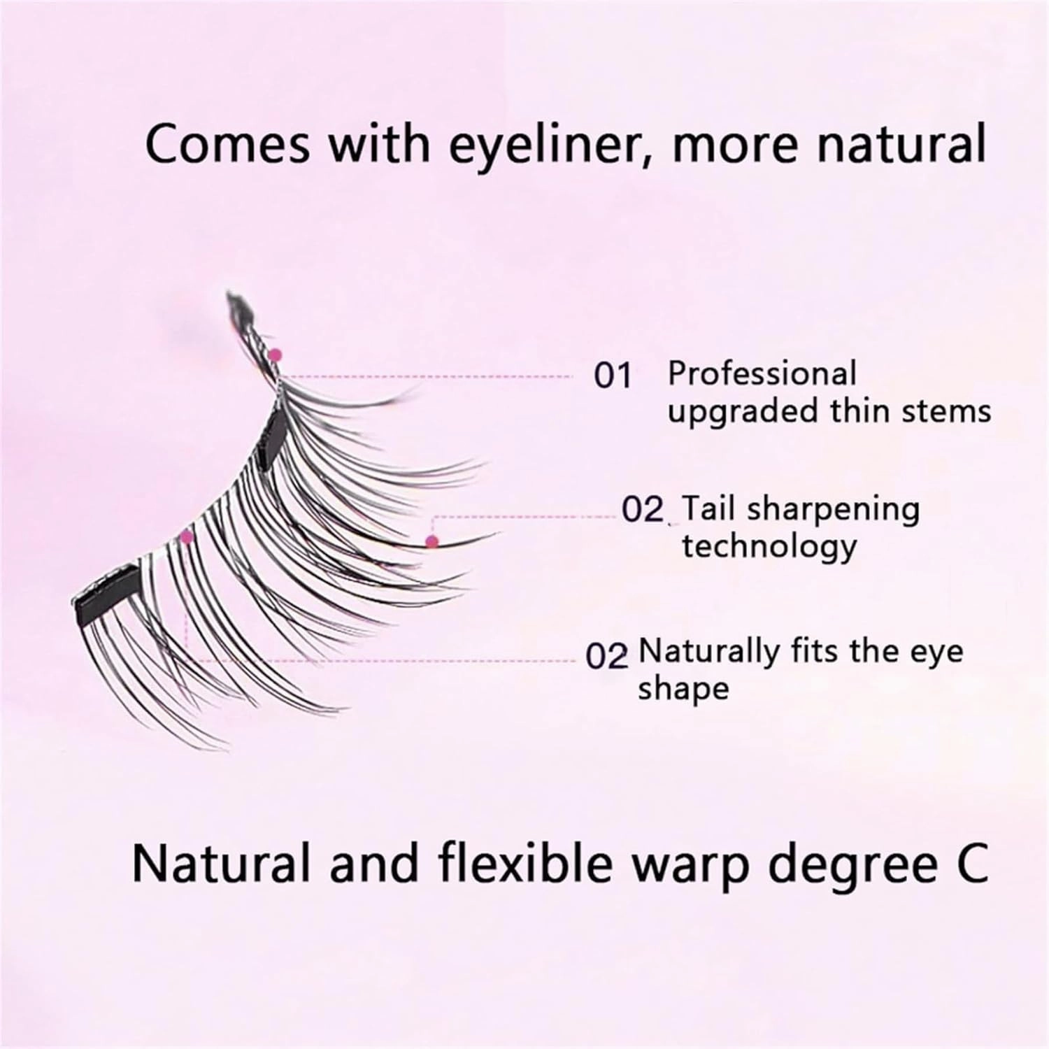 Craft Magnetic Eyelashes, Magnetic Eyelashes with Applicator, Craft Magneticlashes, Double Sided Reusable Magnetics lashes (G,2PCS)