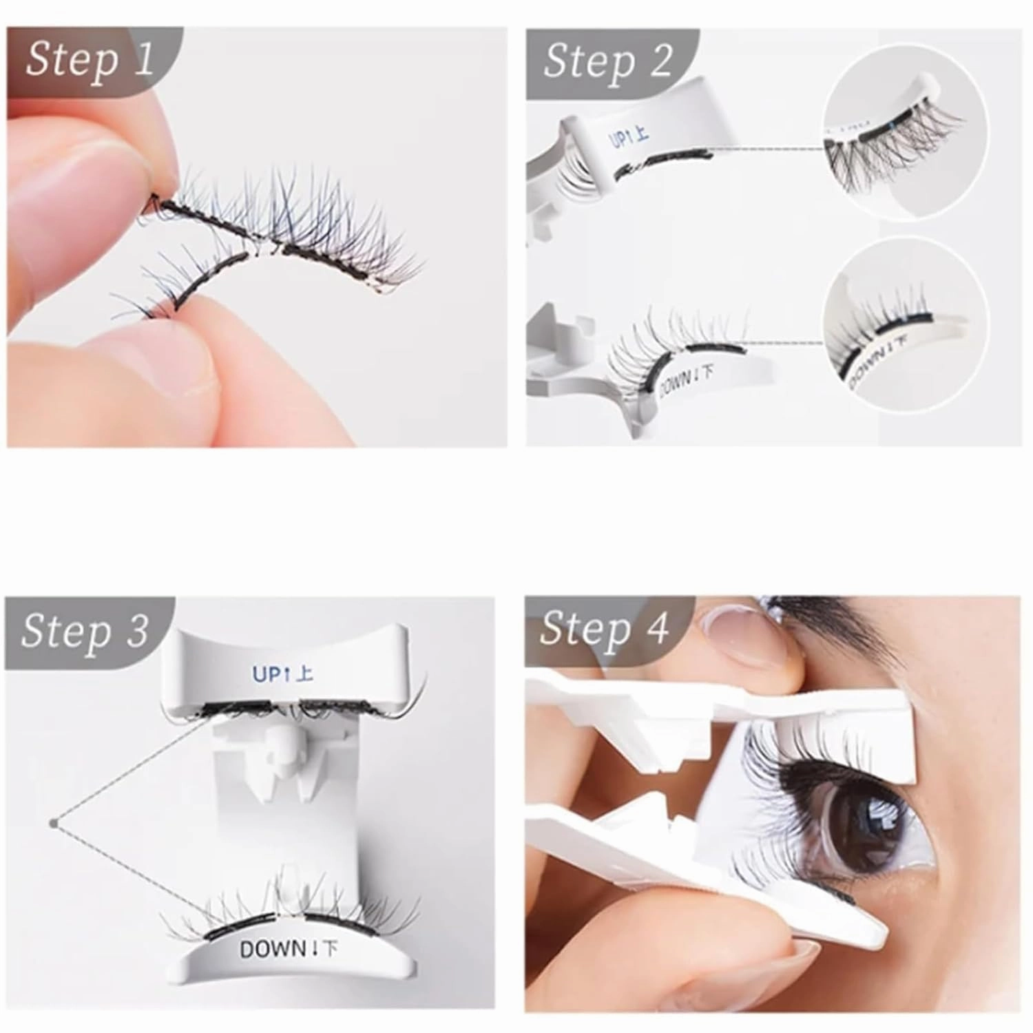 Craft Magnetic Eyelashes, Magnetic Eyelashes with Applicator, Craft Magneticlashes, Double Sided Reusable Magnetics lashes (G,2PCS)