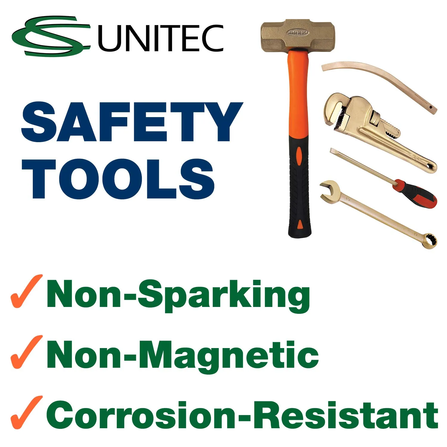 CS Unitec EX104U-0500A Non-Sparking Aluminum Bronze (Albr) 5 Lb Sledge Hammer with Nupla Handle