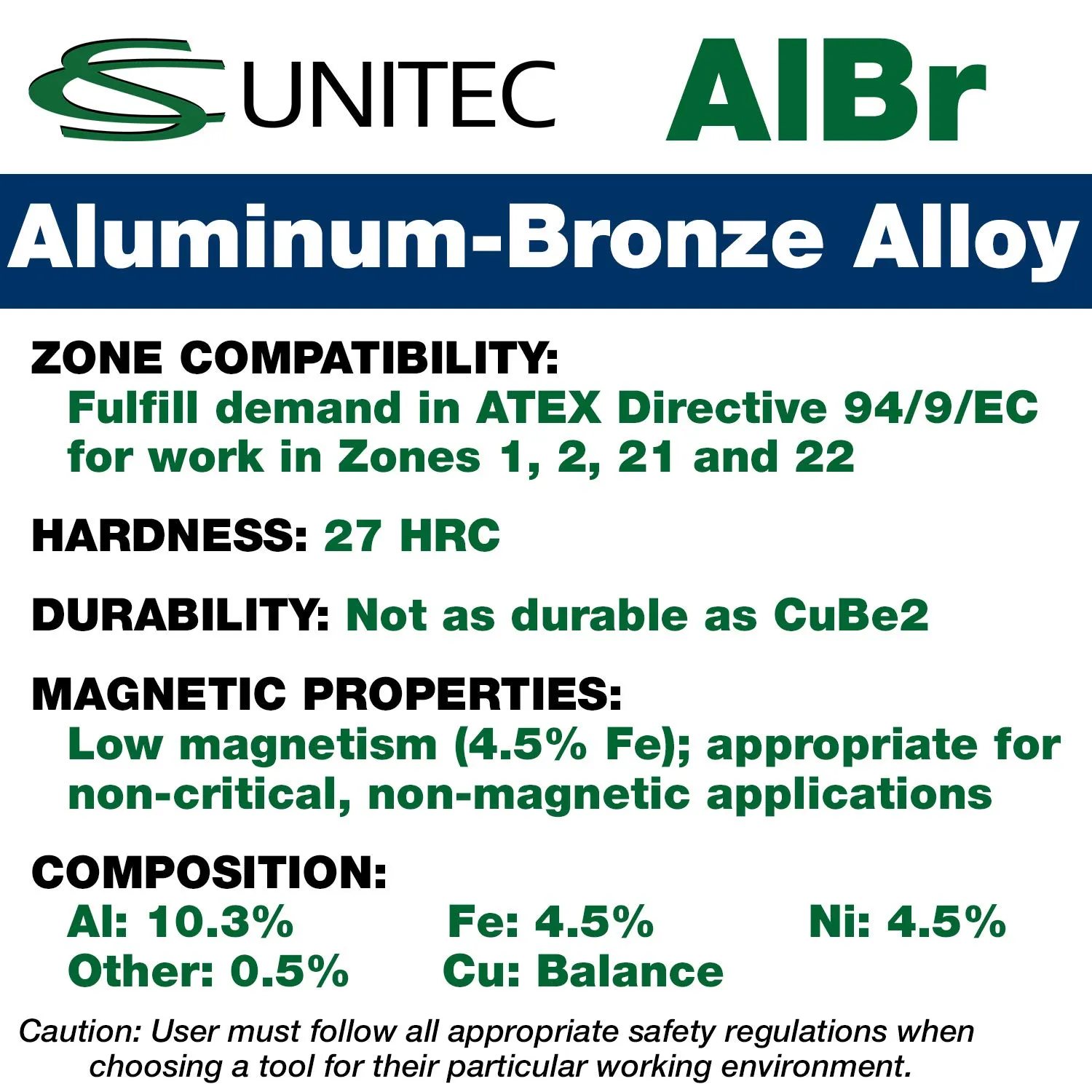 CS Unitec EX104U-0500A Non-Sparking Aluminum Bronze (Albr) 5 Lb Sledge Hammer with Nupla Handle