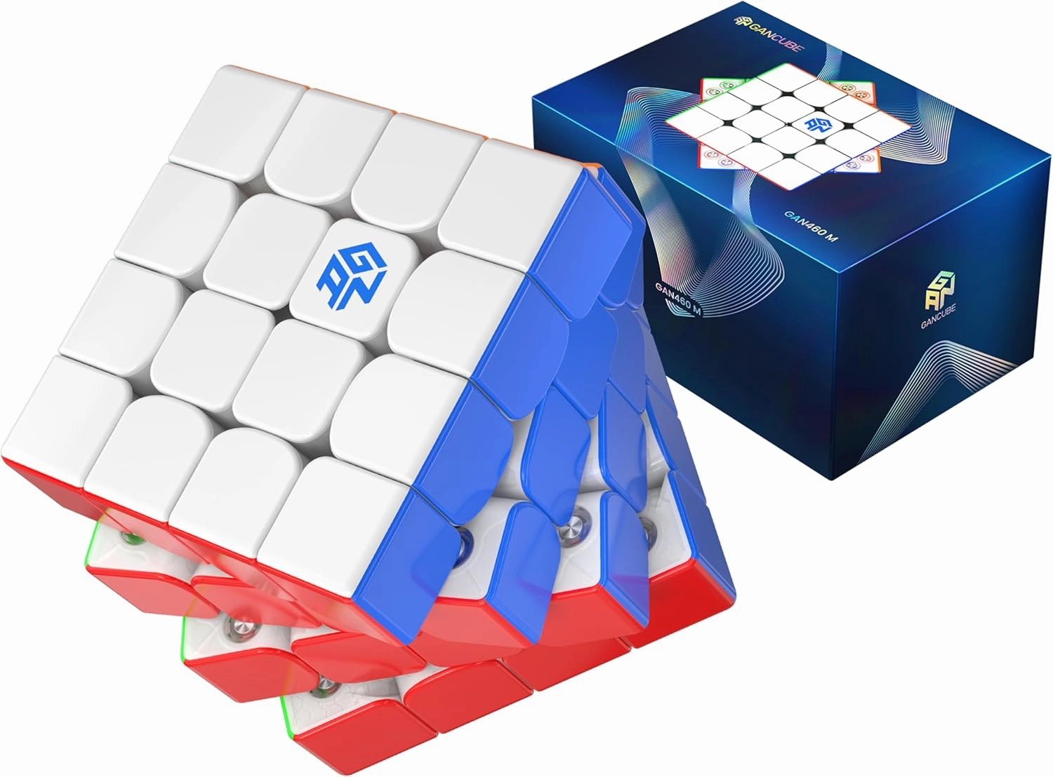 CuberShop GAN 460 M V2 UV Coated, Magnetic 4x4 Speed Cube Stickerless, 160 Magnets Dual-Layer Design 4 by 4 gan 2025 New Flagship Lightweight Speed Cubing (Glossy Bright UV)