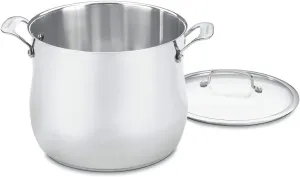 Cuisinart Contour Stainless 12-Quart Stockpot with Glass Cover, Silver