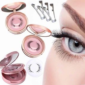 Dalarey Magnetic Lashes with Applicator Magnetic Eyelashes Natural Look Clear Band Wispy Reusable Magnetic Eyelashes No Glue Needed Magnetic Lashes Without Eyeliner False Eyelashes (3pcs)