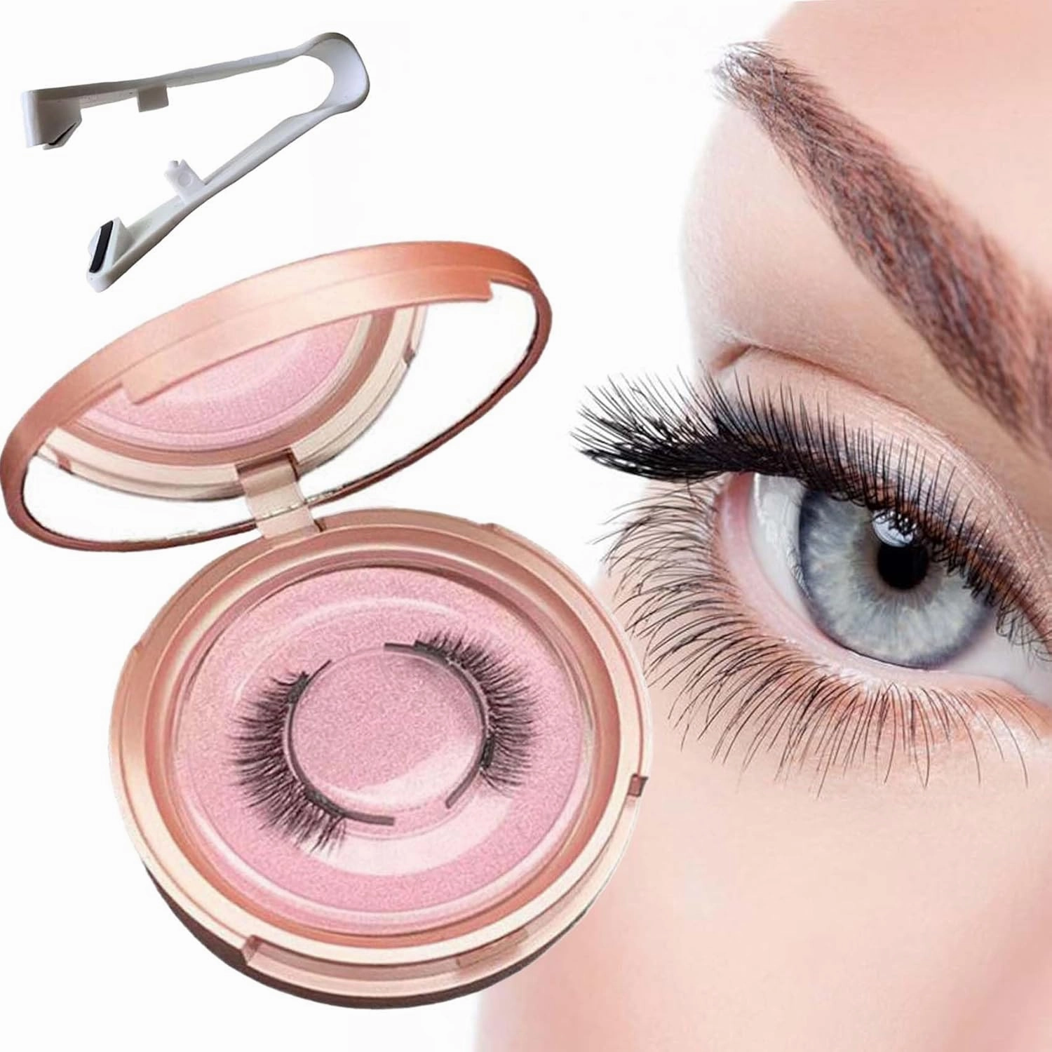 Dalarey Magnetic Lashes with Applicator Magnetic Eyelashes Natural Look Clear Band Wispy Reusable Magnetic Eyelashes No Glue Needed Magnetic Lashes Without Eyeliner False Eyelashes (Fuller)