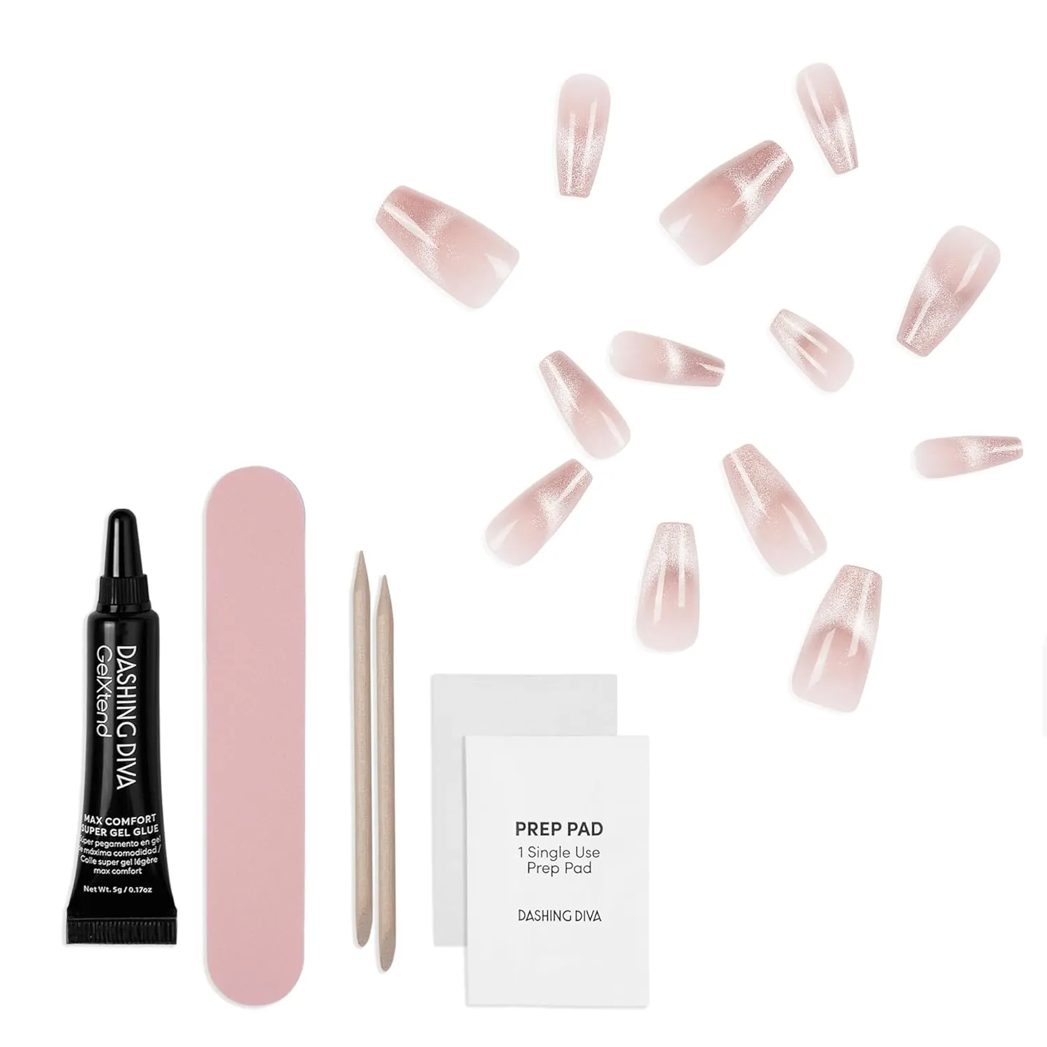 Dashing Diva GelXtend Design & Removal Kit - Nail Tips & Magic Off  Remover - Acrylic Nails with LED Glue - Lasts Up to 14 Days - Press On Remover with Niacinamide and Castor Oil - Lilac Kisses