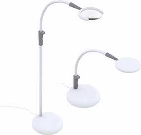 Daylight Company - Magnificent Pro - Magnifying lamp, Bright 6,000K Daylight LEDs, CRI 95 , 3 in 1 Lamp, 1.75X semi-Rimless Lens, Lumens: 600, White