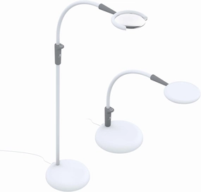 Daylight Company - Magnificent Pro - Magnifying lamp, Bright 6,000K Daylight LEDs, CRI 95 , 3 in 1 Lamp, 1.75X semi-Rimless Lens, Lumens: 600, White