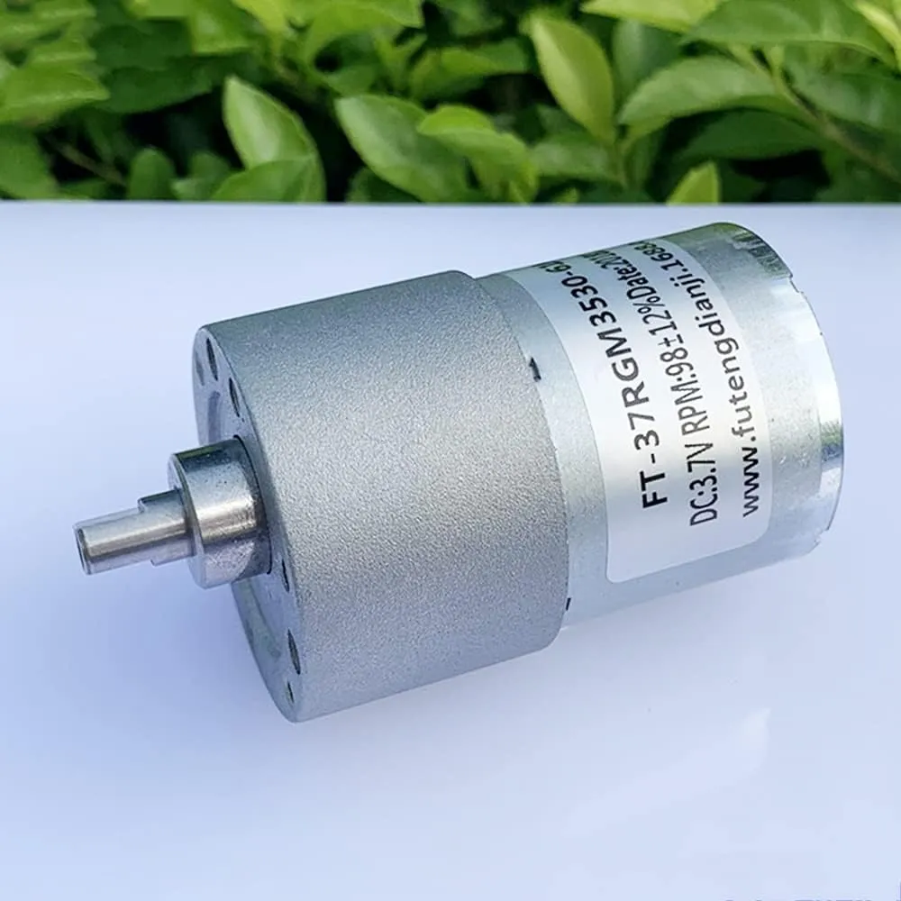 DC 3V-7.4V Gear Motor Metal Gearbox Flat Shaft High Torque 37RGM530 Electric Toy Intelligent Machine Robot Model 3.7V 6V