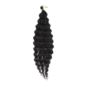 Deep Wave Crochet Hair Black Synthetic Water Wave Crochet Hair for Goddess 22Inch 3 Packs Wet and Wavy Braiding Hair Pre Stretched