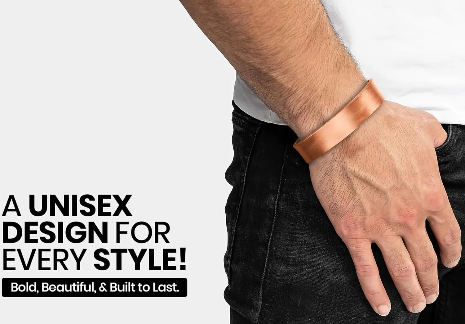 DEMMEX 3mm Thick Copper Bracelet for Men & Women – 100% Pure Solid Turkish Copper Cuff Bangle, Heavy-Gauge & Uncoated, Non-Magnetic – 1/8" Thickness, Thickest of Its Kind