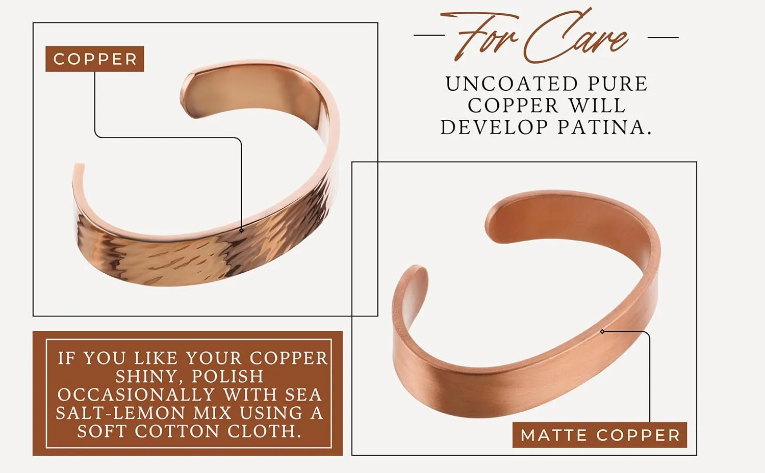 DEMMEX 3mm Thick Copper Bracelet for Men & Women – 100% Pure Solid Turkish Copper Cuff Bangle, Heavy-Gauge & Uncoated, Non-Magnetic – 1/8" Thickness, Thickest of Its Kind