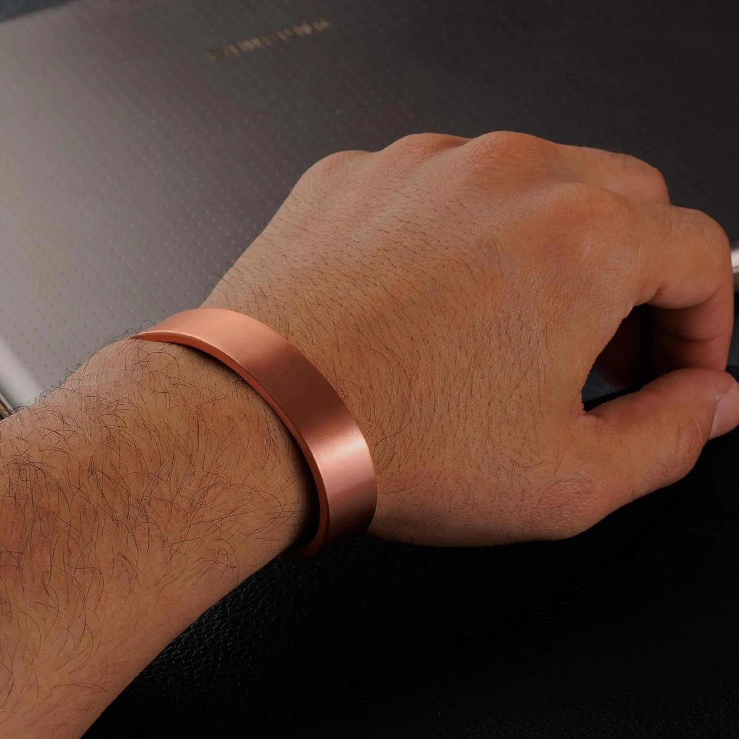 DEMMEX 3mm Thick Copper Bracelet for Men & Women – 100% Pure Solid Turkish Copper Cuff Bangle, Heavy-Gauge & Uncoated, Non-Magnetic – 1/8" Thickness, Thickest of Its Kind