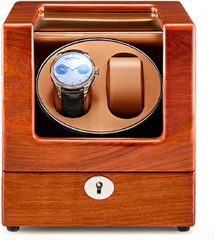 Display Box Double Watch Winder for Automatic Watches, Solid Wood Shell,Extremely Silent, Suitable for Ladies and Men's Wrist