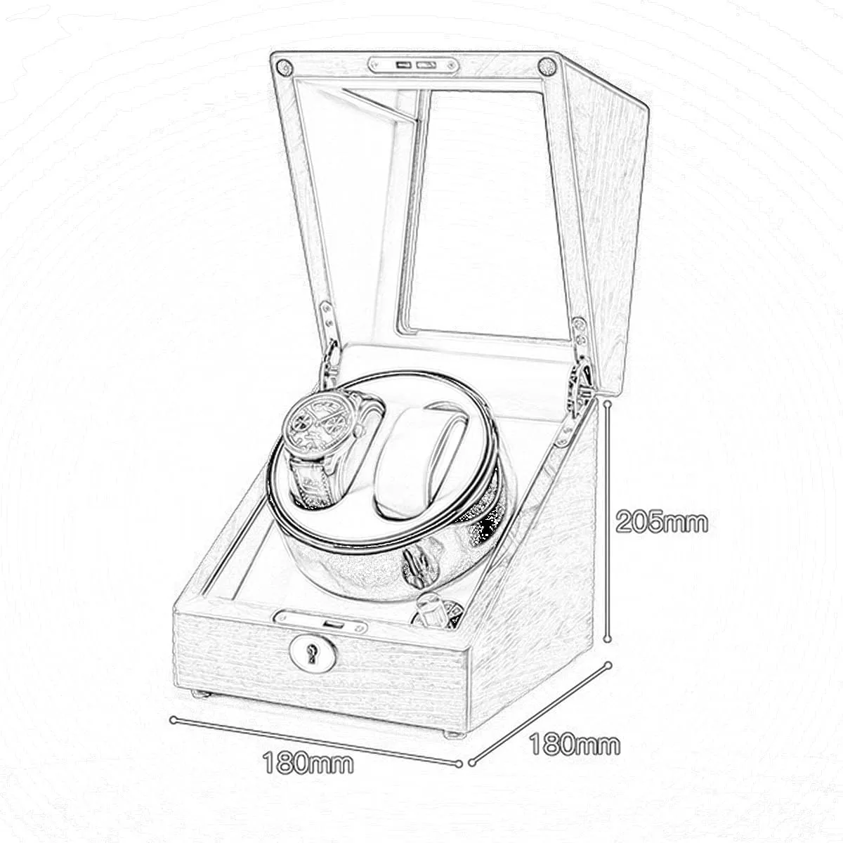 Display Box Double Watch Winder for Automatic Watches, Solid Wood Shell,Extremely Silent, Suitable for Ladies and Men's Wrist