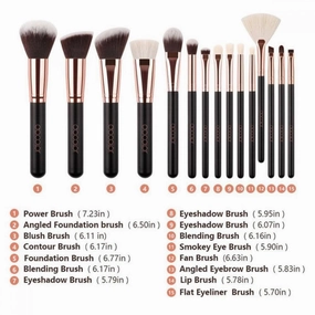 Docolor 15 Pieces pro makeup brush set   Pouch