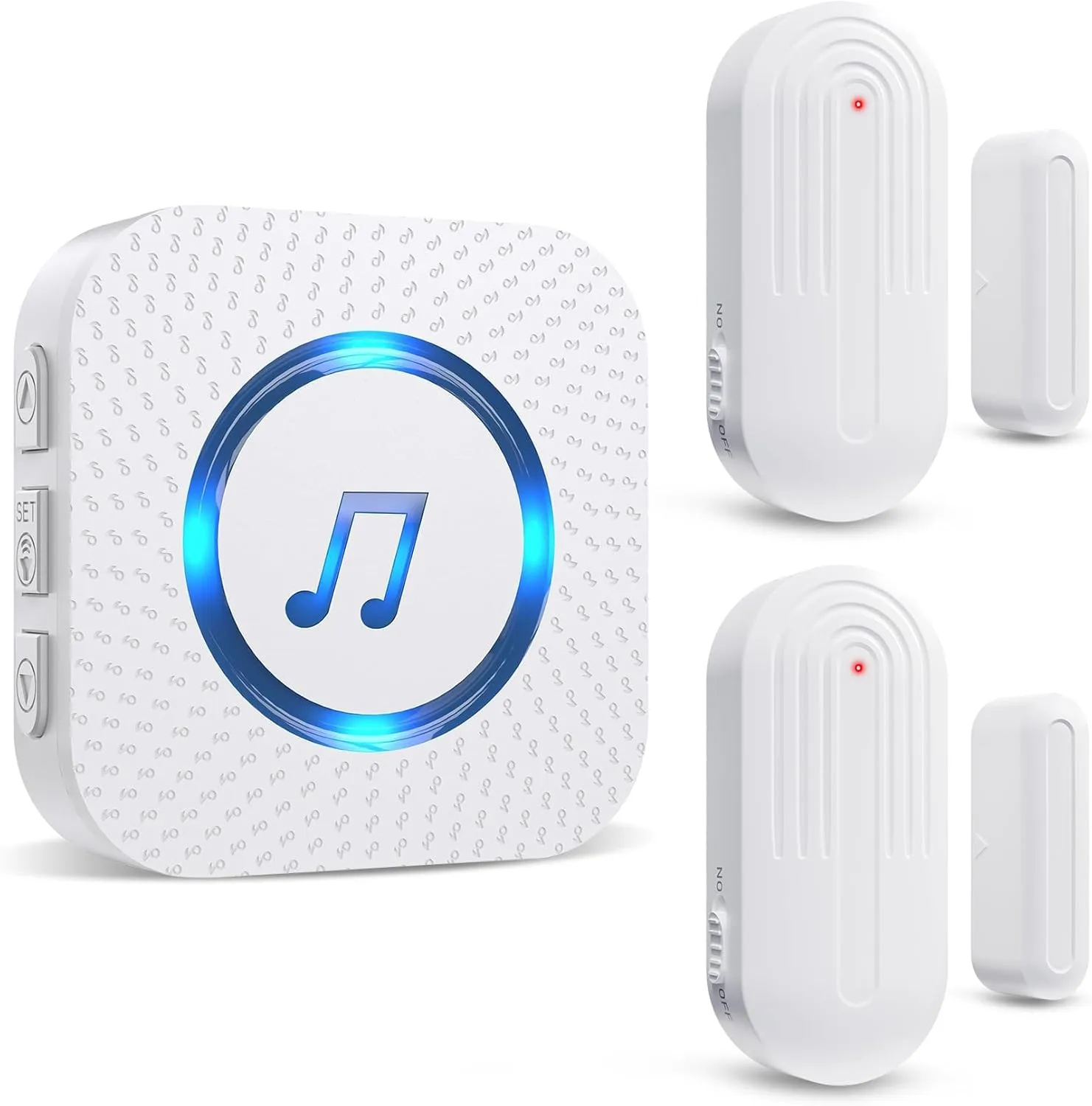 Door Chime,SanJie Wireless Door Sensor Chime When Door Opens,Door Entry Alarm Chime for Business/Home/Kids,500 FT Range,26 Chimes 5 Adjustable Volume Door Ringer Alert 2 Sensors   1 Receivers