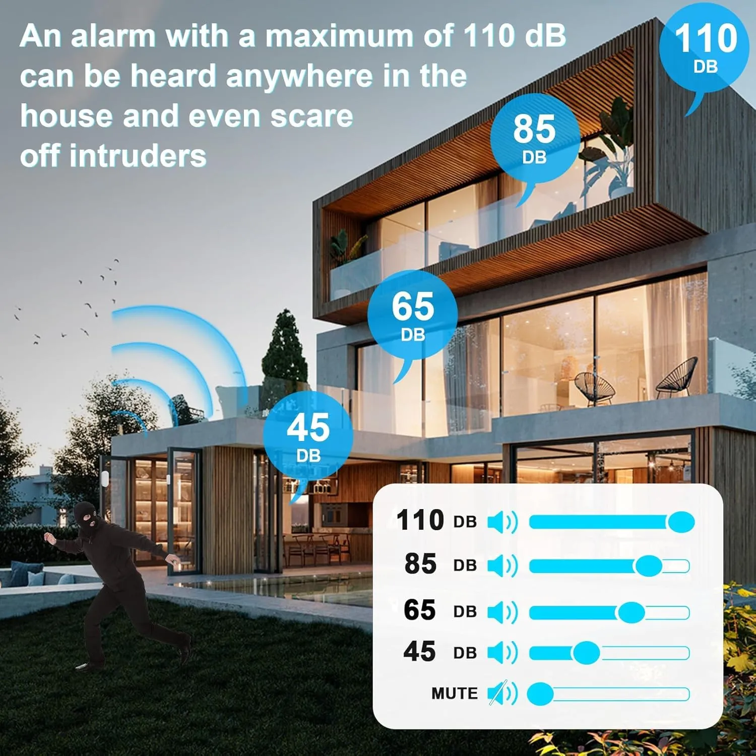 Door Chime,SanJie Wireless Door Sensor Chime When Door Opens,Door Entry Alarm Chime for Business/Home/Kids,500 FT Range,26 Chimes 5 Adjustable Volume Door Ringer Alert 2 Sensors   1 Receivers