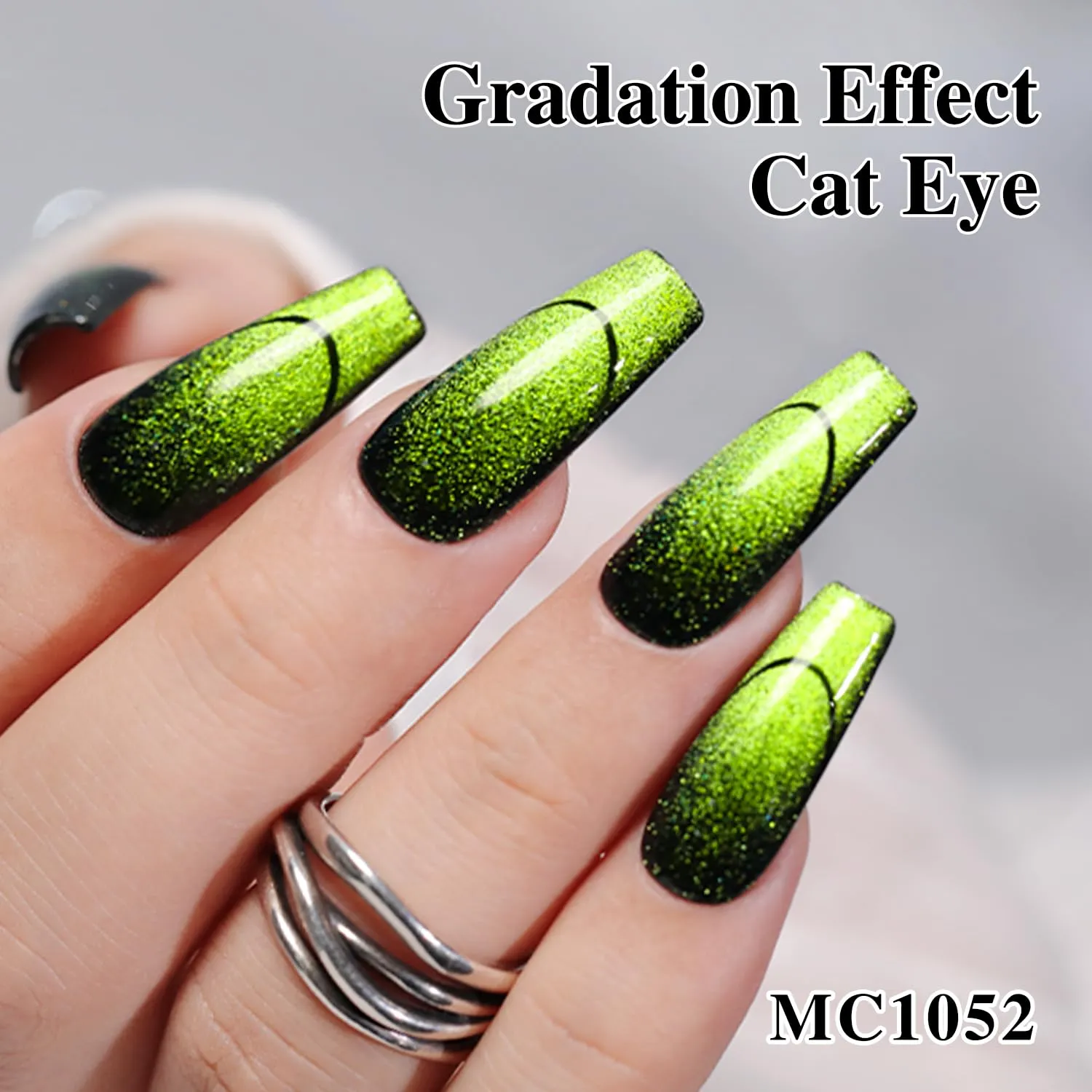 Double Rhythm 6 Colors Cat Eye Gel Polish Set Shimmer Glitter with Magnet Holographic Reflective Magnetic UV Nail Art Kit (6-Kit 27)