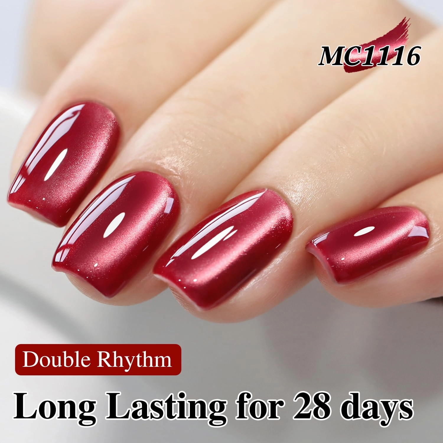 Double Rhythm 6 Colors Cat Eye Gel Polish Set Shimmer Glitter with Magnet Holographic Reflective Magnetic UV Polish Art Kit (6-Kit 41)