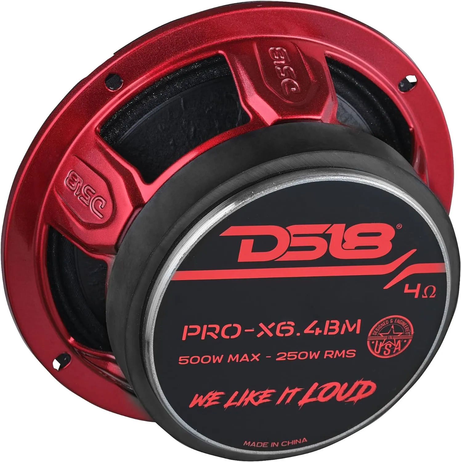 DS18 PRO-X6.4BM 6.5” Mid-Range Loudspeaker with Bullet 250 Watts RMS, 500 Watts Max Power, 4-Ohm - 6.5 inch Car Speakers for Pro Audio Builds