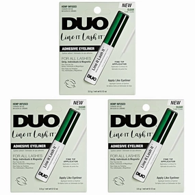 DUO Line It Lash It Clear Lash Adhesive, Hemp-Infused Precision Glue Eyeliner for Strip, Individuals, & Magnetic False Eyelashes, 0.12 Oz (Pack of 3)