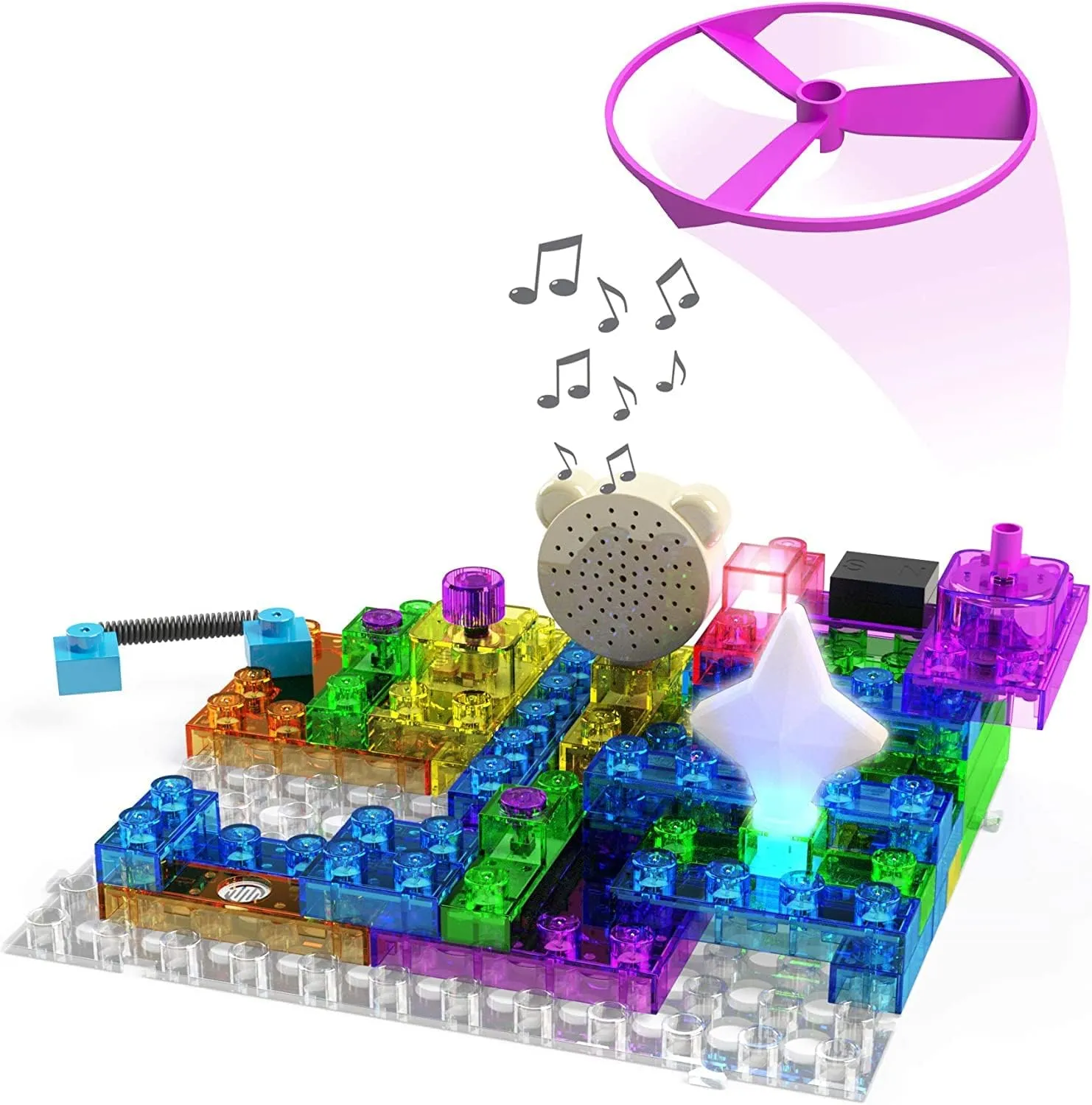 E-Blox Building Blocks STEM Circuit Kit, 120 Projects, Build Your Own Sound Machine & Radio, Build Real Working FM Radio & Listen to Favorite Station, Science, Birthday Gift, Boys, Girls, 8 