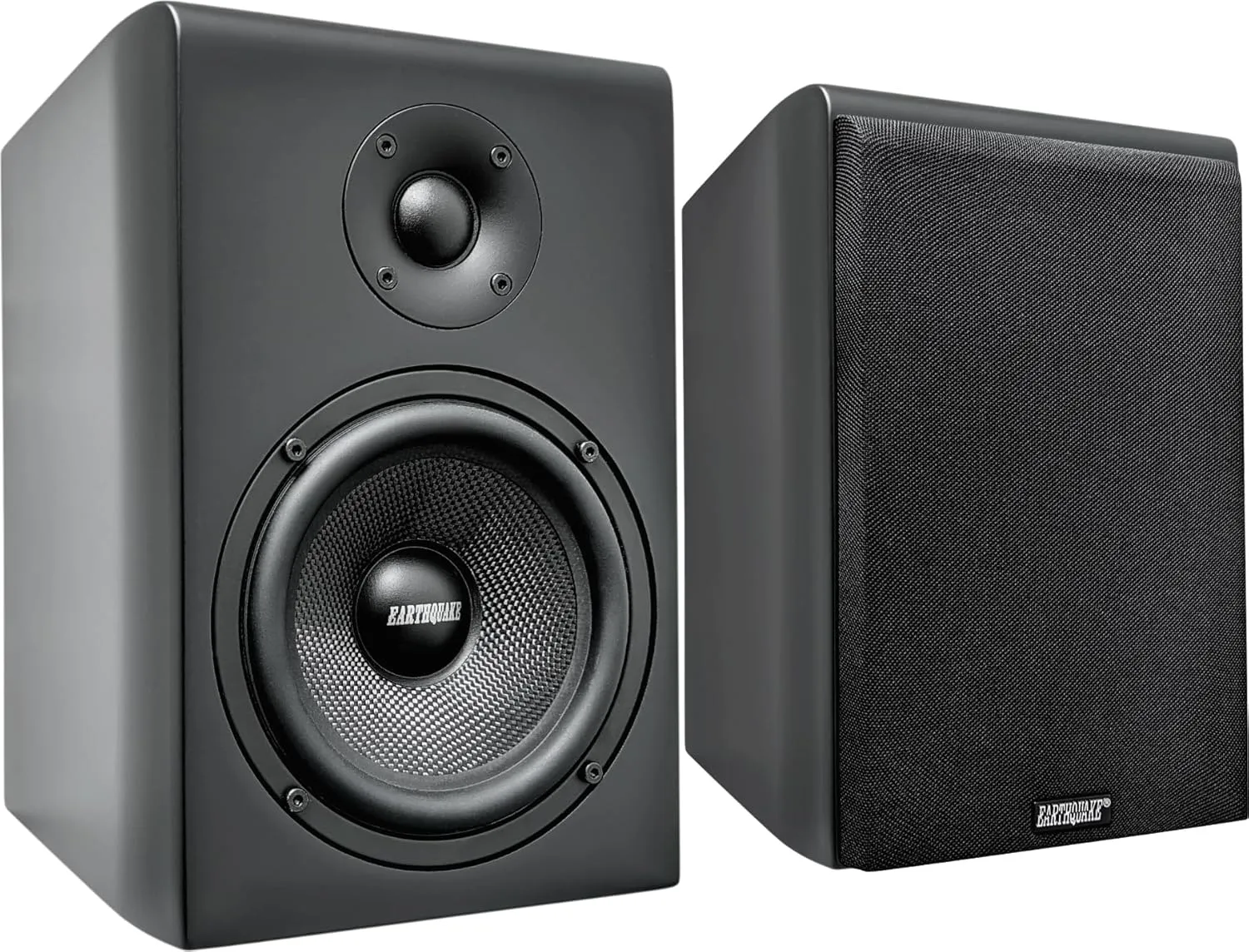 EARTHQUAKE Sound RBS-52 Bookshelf Speaker with PistonMax Technology, 5.25" High Output Woofer and Dynamic 1" Silk Dome Neodymium Tweeter, Matte Black, Pair