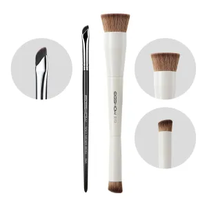 EIGSHOW Sickle Angled Eyeliner Brush and Dual Ended Foundation & Concealer Brush