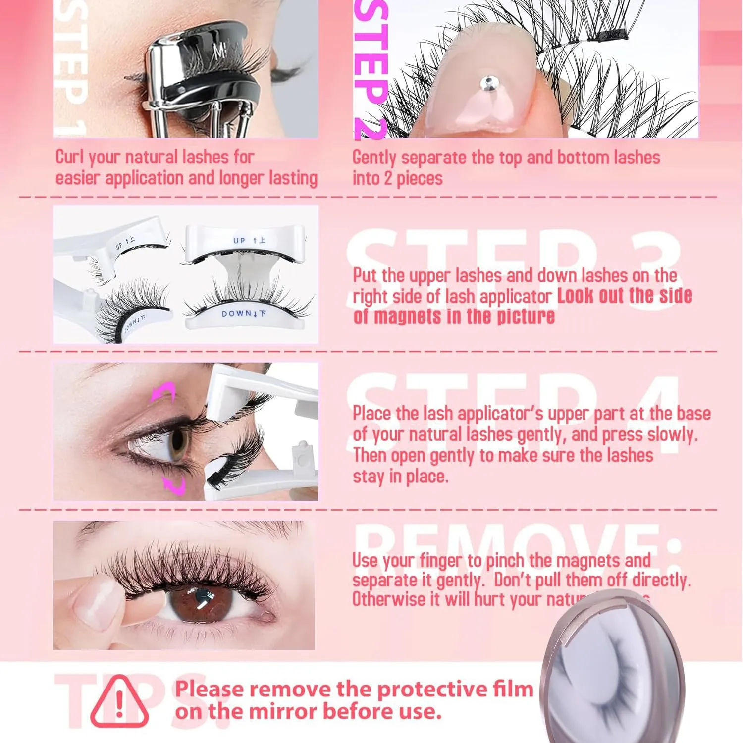 Elara Craft Magnetic Eyelashes, Magnetic Eyelashes with Applicator Natural, Soft Magnet Lashes Natural Look, Reusable Glue-free False Eyelashes Series (Nature Series(EA10 EM10))
