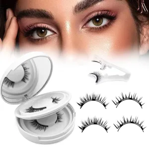 Elara Craft Magnetic Eyelashes,Magnetic Eyelashes with Applicator Natural Look,Reusable Soft Lashes Kit No Glue Needed for Women(02 04)