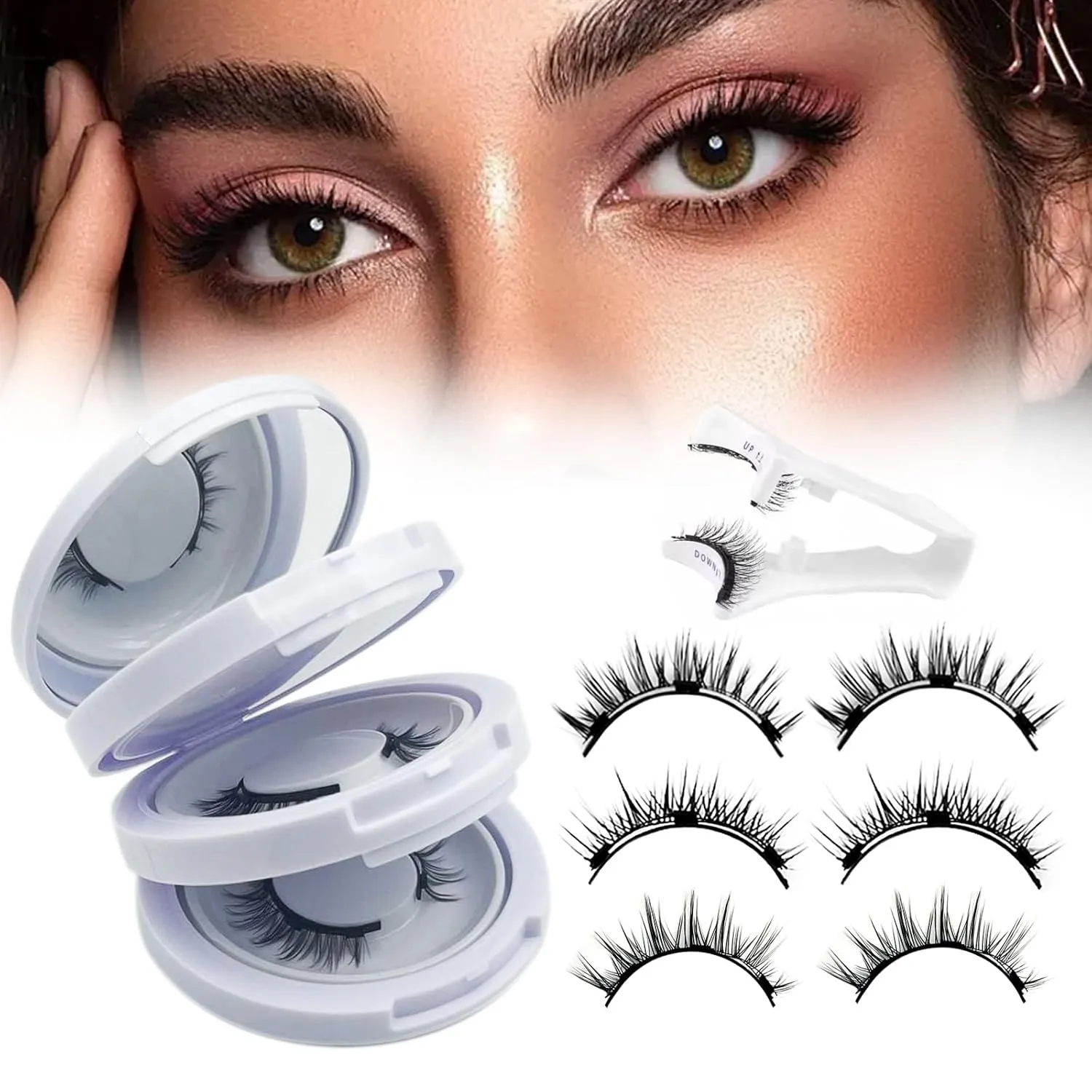 Elara Craft Magnetic Eyelashes,Magnetic Eyelashes with Applicator,2025 New Upgraded Magnet Lashes Natural Look,Reusable Soft Lashes Kit No Glue or Liner Needed(03 04 07)