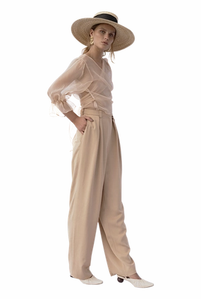 Ella Organza Puff Sleeve Top
