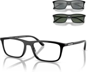Emporio Armani EA4160 Rectangle Eyeglasses for Men   TWO FREE Magnetic Sun Lenses   BUNDLE With Designer iWear Eyewear Kit