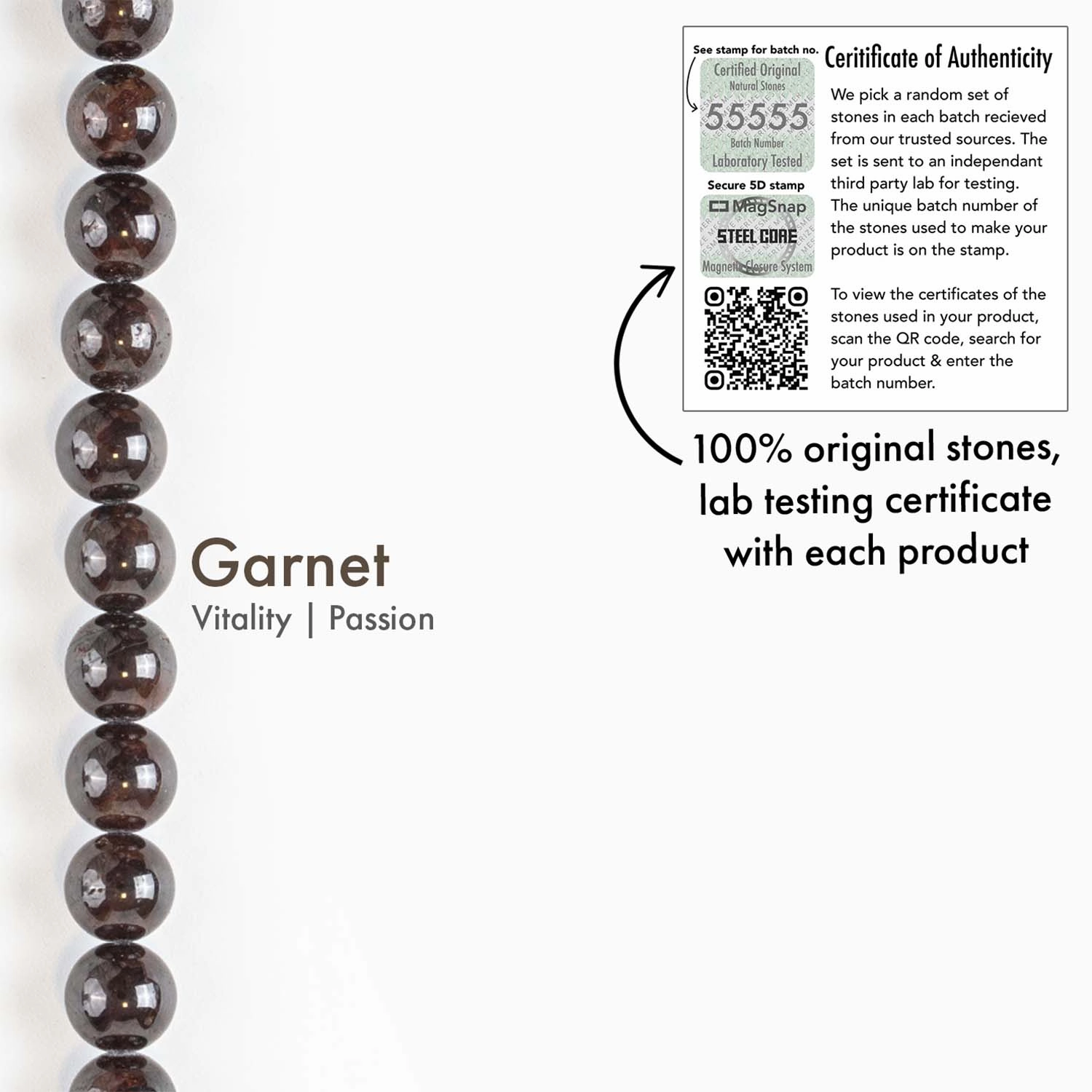 Energizing Garnet Natural Stone Bracelet