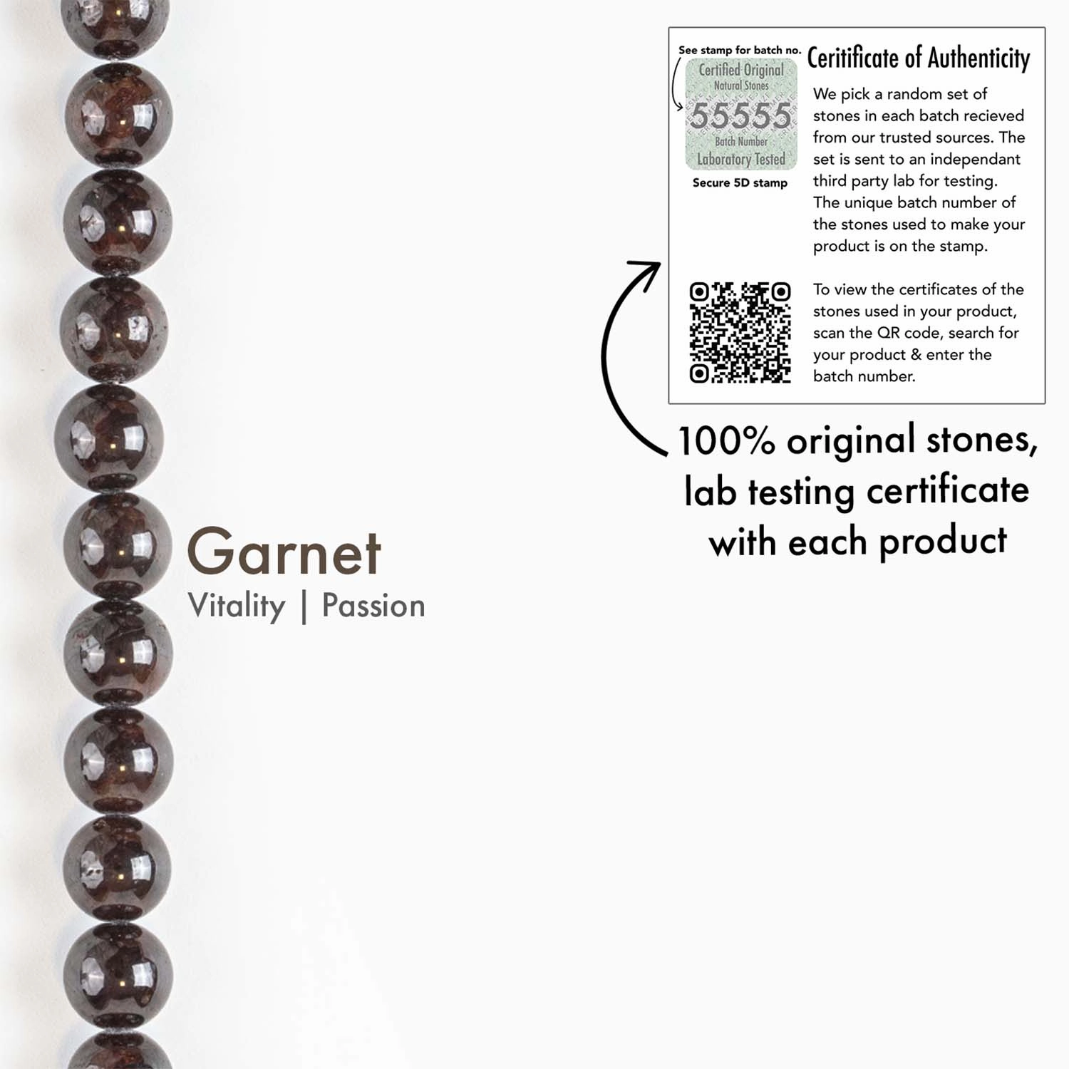 Energizing Garnet Natural Stone Bracelet