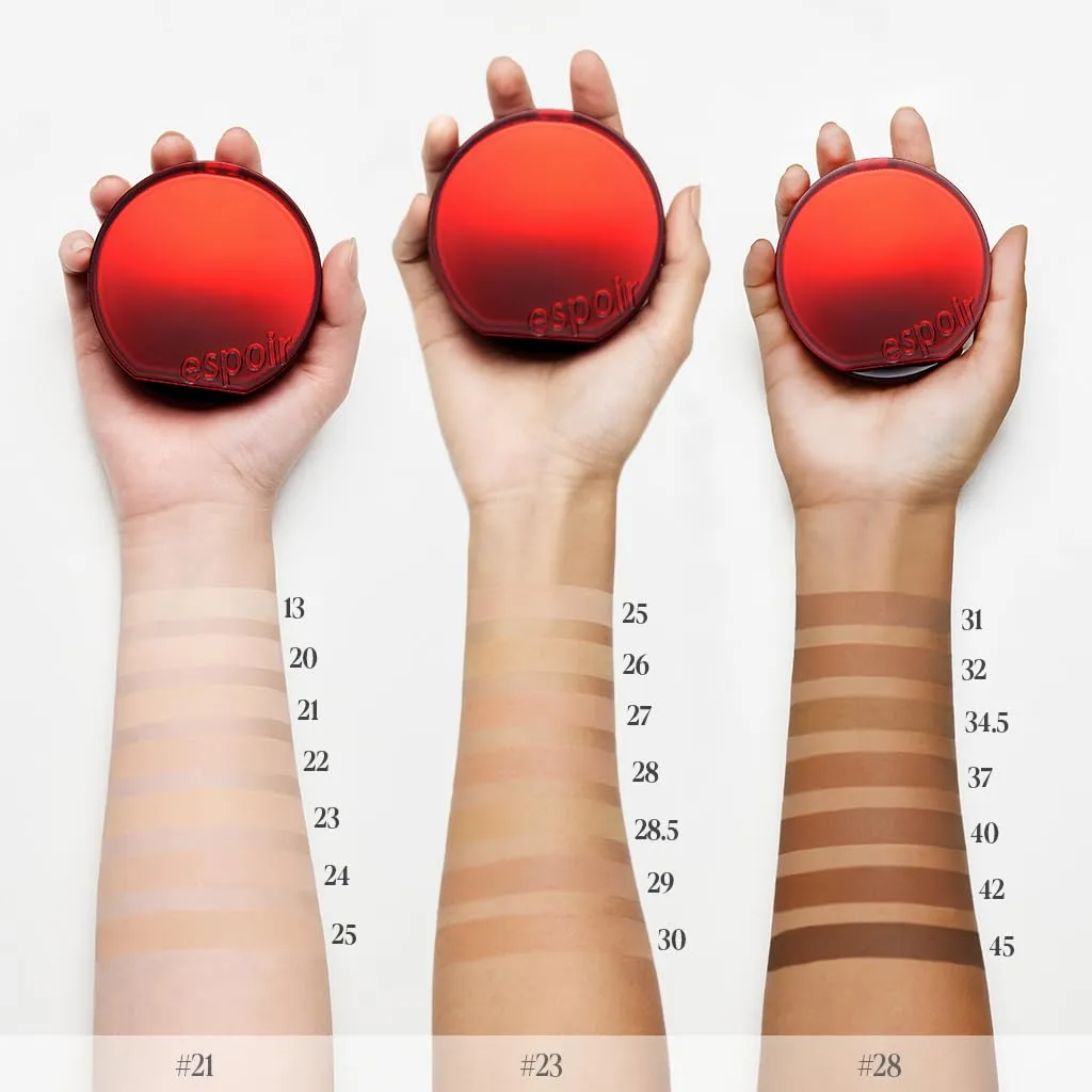espoir [NEW] Be Velvet Cushion Foundation | Quick and Easy Coverage with Long-lasting Color by Zero Oxidation (#13 Porcelain, 0.46 Ounce (Pack of 1))